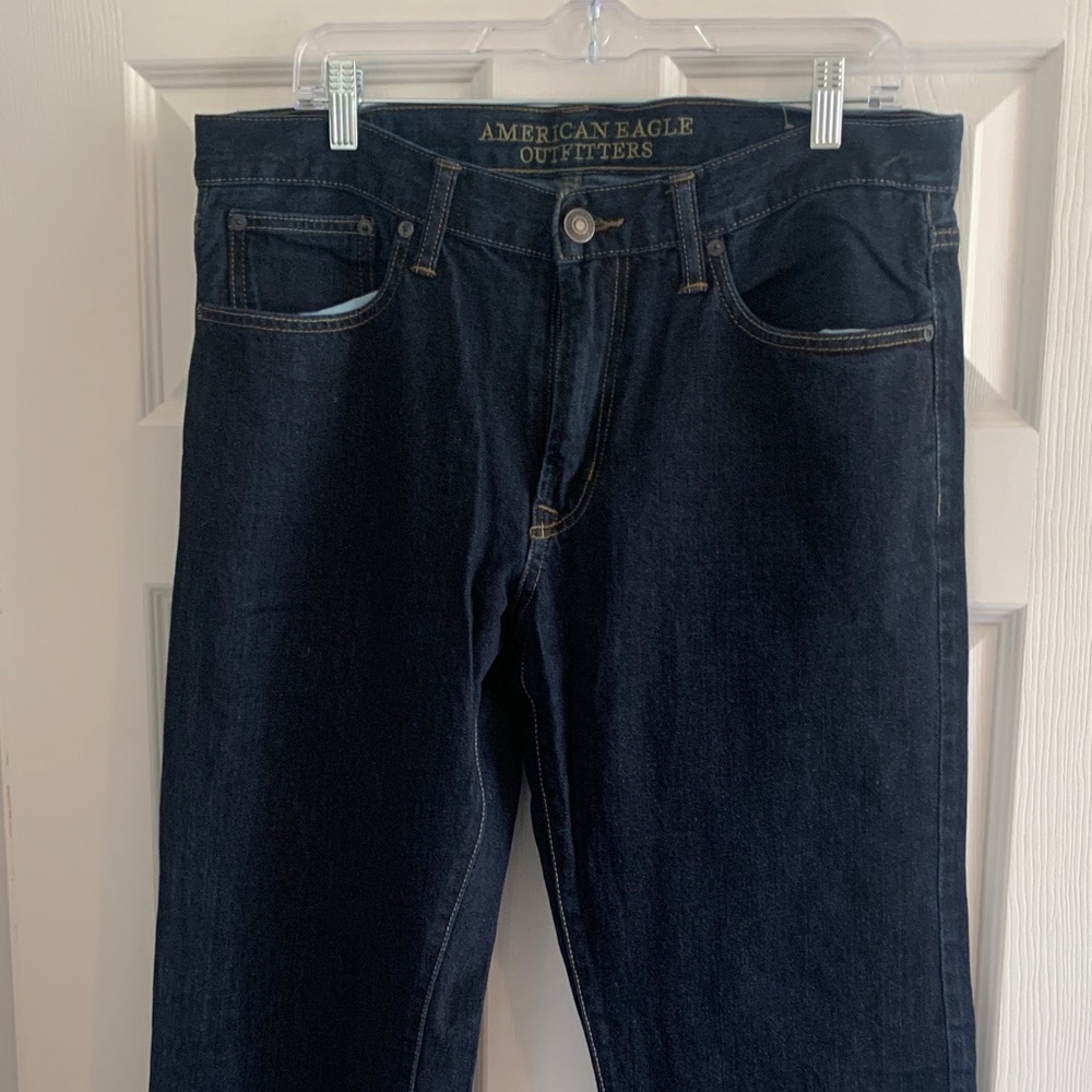 American Eagle Outfitters Men's Deep Indigo Straight Jeans